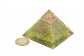 Hakiki Doğal Olivin Taşı Orgonit Piramit 200 Gram - 4