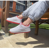 Nike Air Force 1 '07 Contrast Stitch - White University Red Unisex Sneakers - 2