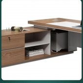 Ahşap ve Beyaz Ofis Masası/ Çalışma Masası (MDF) - 3