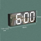 TriLine Aynalı LED Dijital Masa Saati Termometre Alarm Takvimli/ADPT thumbnail 13