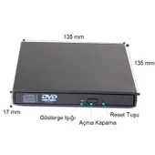 TriLine Harici DVD RW USB 2.0 CD DVD Yazıcı Okuyucu - 4