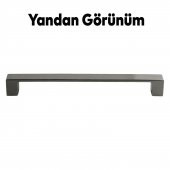 Mobilya Mutfak Dolabı  Banyo Çekmece Dolap Kapak Kulpu Kulbu Füme 160 mm Metal Kulp - 5
