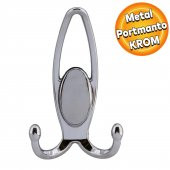 Metax Uzay Portmanto Vestiyer Duvar Askısı Metal Dolap Elbise Askılığı Krom - Krom Kapak - 1