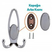 Metax Uzay Portmanto Vestiyer Duvar Askısı Metal Dolap Elbise Askılığı Krom - Krom Kapak - 3