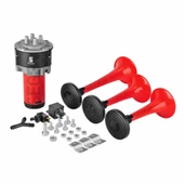 SEGER Seger 80kh kompresörlü korna 24volt kırmızı plastik borulu - 2