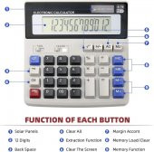 Valkyrie Dexin DS-200ML Büyük Boy Klavye Tuşlu Hesap Makinesi 16cm Çift Enerjili - 6
