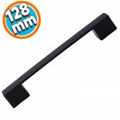Mobilya Mutfak Dolabı Banyo Çekmece Dolap Kapak Kulpu Kulbu Siyah 128 mm Metal Kulp - 1