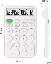 Valkyrie Junno Sevimli Yuvarlak Tuşlu 12 Basamaklı Masaüstü Hesap Makinesi Beyaz - 4