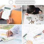 Valkyrie Junno Sevimli Yuvarlak Tuşlu 12 Basamaklı Masaüstü Hesap Makinesi Beyaz - 5