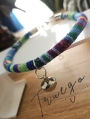 Zilli Kedi Köpek Boyun Tasması Bohem Kedi Kolyesi - Açık Mavi - 3