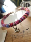 Zilli Kedi Köpek Boyun Tasması Bohem Kedi Kolyesi - Pembe - 1