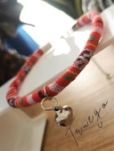 Zilli Kedi Köpek Boyun Tasması Bohem Kedi Kolyesi - Kırmızı - 3