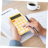 Valkyrie Junno Sevimli Yuvarlak Tuşlu 12 Basamaklı Masaüstü Hesap Makinesi Sarı - 6