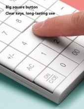 Valkyrie 12 Basamaklı Güneş Enerjili Masaüstü Hesap Makinesi Slim Tasarım Beyaz - 6