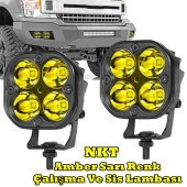 Off Road Ve Arazi Aracı 3 inç Amber Sarı Renk Çalışma Ve Sis Lambası Motosiklet thumbnail 1