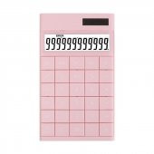 Valkyrie 12 Basamaklı Güneş Enerjili Masaüstü Hesap Makinesi Slim Tasarım Pembe - 2