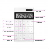 Valkyrie 12 Basamaklı Güneş Enerjili Masaüstü Hesap Makinesi Slim Tasarım Pembe - 7