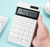 Valkyrie 12 Basamaklı Güneş Enerjili Masaüstü Hesap Makinesi Slim Tasarım Pembe - 8