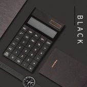 Valkyrie 12 Basamaklı Güneş Enerjili Masaüstü Hesap Makinesi Slim Tasarım Siyah - 1