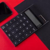 Valkyrie 12 Basamaklı Güneş Enerjili Masaüstü Hesap Makinesi Slim Tasarım Siyah - 6