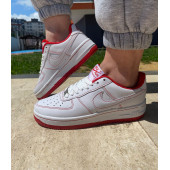 Nike Air Force 1 '07 Contrast Stitch - White University Red Unisex Sneakers - 1