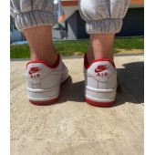 Nike Air Force 1 '07 Contrast Stitch - White University Red Unisex Sneakers - 6