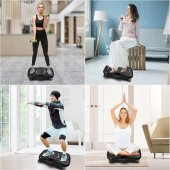 Valkyrie M570 Titreşimli Masaj ve Spor Aleti Vibrating Plate - 2x Direnç Lastiği - Bluetooth USB Bağlantı Speaker - Kumandalı - 4