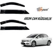 Space Honda civic uyumlu  Krom cam rüzgarlığı  2016-2021 CARU411 - 2