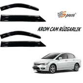 Space Honda civic fd6 uyumlu cam rüzgarlığı kromlu 2006 / 2012 thumbnail 1