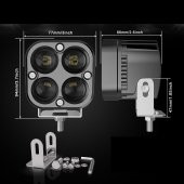 Off Road 3 inç Beyaz ışık Kare Spot Çalışma Ve Sis Lambası 1 ADET - 5