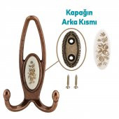 Metax Uzay Portmanto Vestiyer Duvar Askısı Metal Dolap Elbise Askılığı Antik Bakır Beyaz Kapak - 3