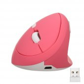 Valkyrie Y08 Dikey Kablosuz 2.4G Sessiz Şarjlı 6 Tuşlu Vertical Mouse 1600DPI 400mAh Pembe - 1