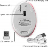 Valkyrie Y08 Dikey Kablosuz 2.4G Sessiz Şarjlı 6 Tuşlu Vertical Mouse 1600DPI 400mAh Pembe - 5
