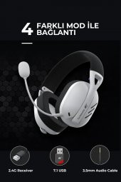 Havit Gamenote Fuxi-H3 Gaming Oyuncu Mikrofonlu Kulaklığı 7.1 - 4 Modlu (BT, 2.4Ghz, Type-C, 3.5mm) - 2