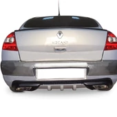 AUTOGP Renault megane 2 difüzör arka tampon çift çıkış egzoz  gri - 1