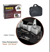 NİKEN Araç lastik hava kompresör metal çift silindir büyük çantalı niken - 3