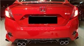 AUTOGP Honda civic fc5 uyumlu arka tampon difüzörü 4 çıkış egzoz parlak siyah - 2