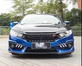 AUTOGP Honda civic fc5 uyumlu ön panjur ve far kaşları siyah si model 2016+ - 3