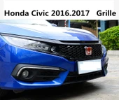 AUTOGP Honda civic fc5 uyumlu ön panjur ve far kaşları siyah si model 2016+ - 2