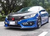 AUTOGP Honda civic fc5 uyumlu ön panjur ve far kaşları siyah si model 2016+ - 4