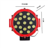Oscar Off road sis lambası ledli 51watt 17 ledli kırmızı 4x4 - 4