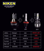 NİKEN H15 led xenon far aydınlatma seti şimşek etkili niken evo 8000lm - 4