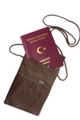 Drps Boyun Askılı Hakiki Deri Pasaportluk, Evrak Çantası - 1