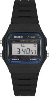 CASIO F-91W-1DG DİJİTAL ASKER SAATİ ERKEK KOL SAATİ - 1
