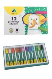 Öğrenci Okul Boyama Seti 4 lü Adel 12 Renk Pastel Boya Kuru Boya Sulu Boya Keçeli Kalem 12 li Boya Set Kreş Seti - 4