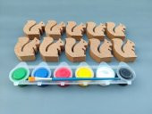 Okul öncesi etkinlik. Çocuklara ahşap boyama seti. Eğitici Ahşap Boyası. Hediye Oyuncak ( SET 36 ) - 4