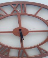 Hobi ADN 90223 Duvar Saat Ahşap MDF 60 Çap MODEL Doğal HAM Renk Kutu Sevk El Yapı - 9