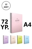 Gıpta Pastoral 17x24 72 yp Çizgili Spiralli Pp Kapak Defter 12 Adet - 1
