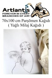 Parşömen Kağıdı Milaj Kağıdı 70x100 cm 20 Adet Yağlı Çizim Kağıdı Parşumen İnce Kopya Kağıdı - 2