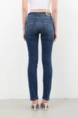 Kadın Likralı Slim Jean Pantolon Mavi - 7